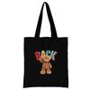 Summer New Teddy Bear Series Canvas Tote Bag Harajuku Style Black Printing High Capacity Shoulder Bag Fashion Shopping Bags