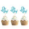 10Pcs Gold Oh Baby Cupcake Topper Boy Girl Baby Shower Gender Reveal Kids 1st Birthday Party Decoration Cake Decorating Supplies