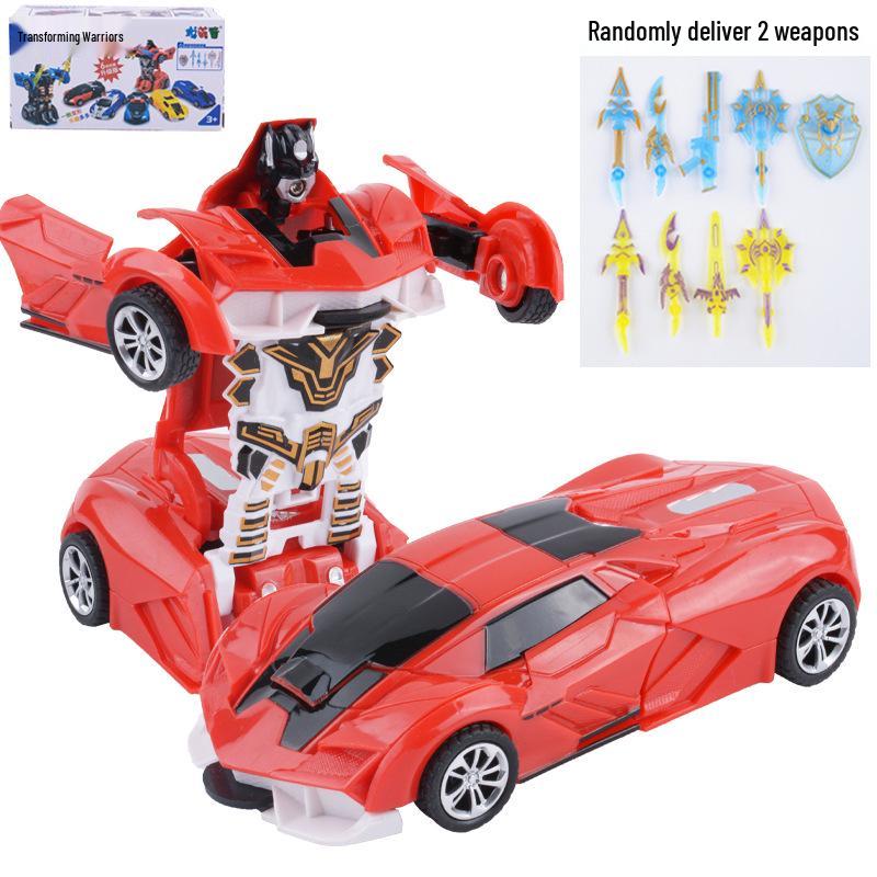 Children's Deformation Toy Car - One-Key Inertia Impact Puzzle Vehicle