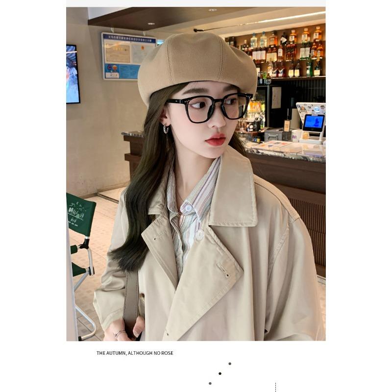 Black Beret Female Spring Autumn Painter Hat Female Small Octagonal Hat Big Headcircumference