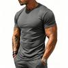 Men Breathable Quick Dry Elastic Solid Sports Fitness Casual Short Sleeve T Shirt