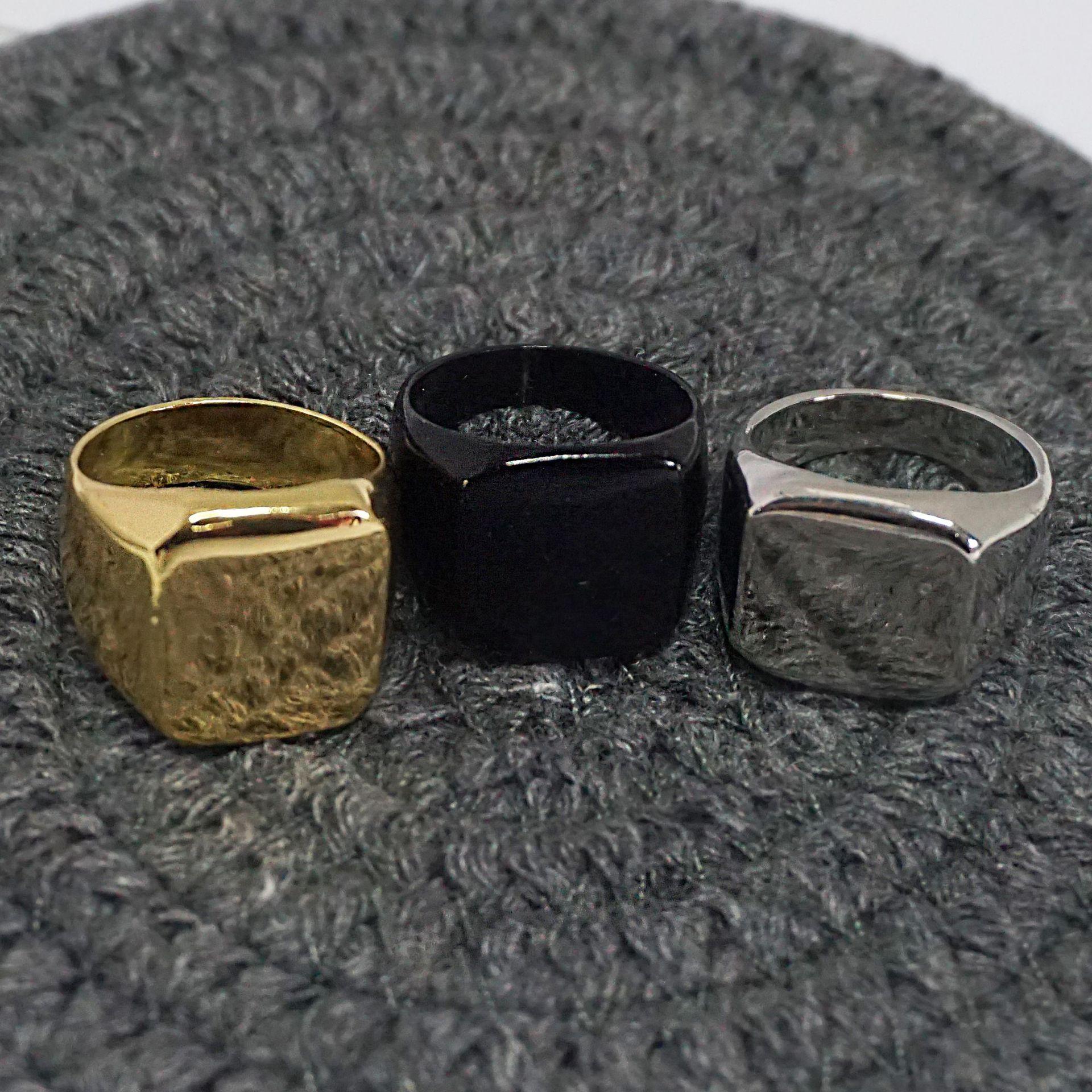 Модное хип-хоп квадратное деловое мужское кольцо из сплава в стиле хип-хоп в стиле панк — фото 6