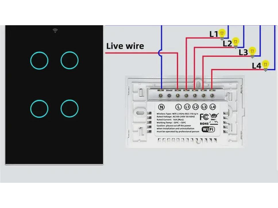 WiFi Smart Touch Switch - 120 US Standard Push Button
