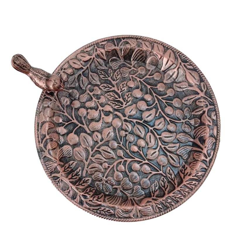 Odolná kovová ptačí lázeň Miska na vodu Venkovní napajedlo Nerezová úprava Vintage zahradní dekorace Snadno čistitelná