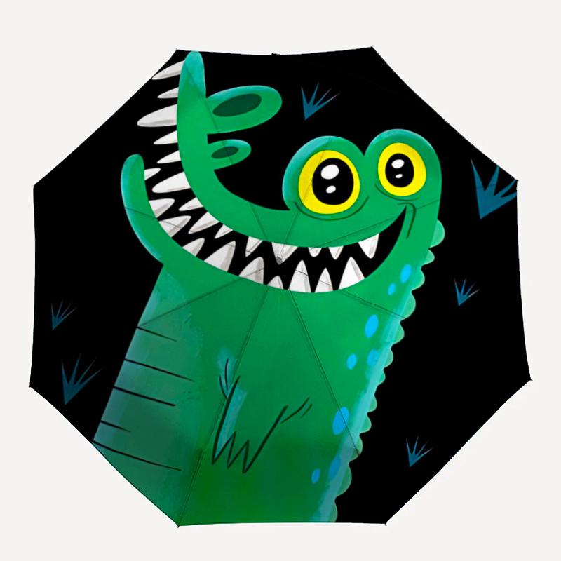 

1pc Dino Monster Automatic Open/close Umbrella, 8-Rib sturdy structure, Portable Travel Umbrella, Parties, Everyday Useb035