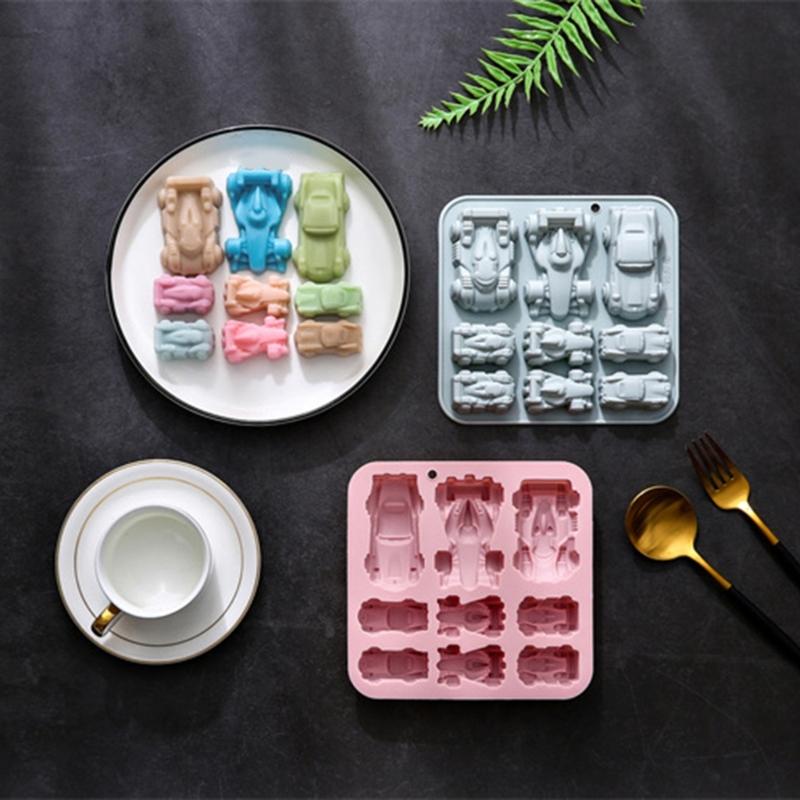 Stampo per Ghiaccio Auto da Corsa Stampini in Silicone 9 Cavità Stampini in Silicone per Automobile Per Fare Cioccolatini Dessert Cocktail Bevande