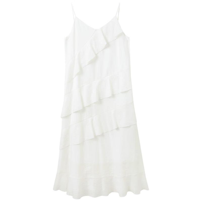 

Sancai Lyocell Ruffle Strap Maxi Dress L