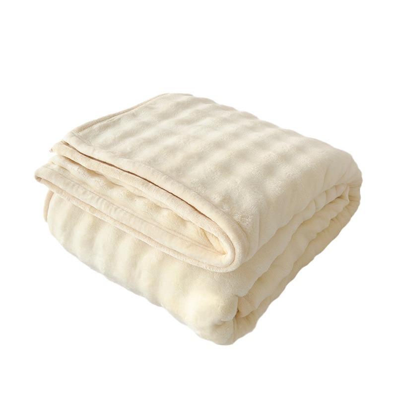 Thick Class A Rabbit Velvet Blanket – Multifunctional Solid Color Sofa Throw & Office Nap Blanket Gift