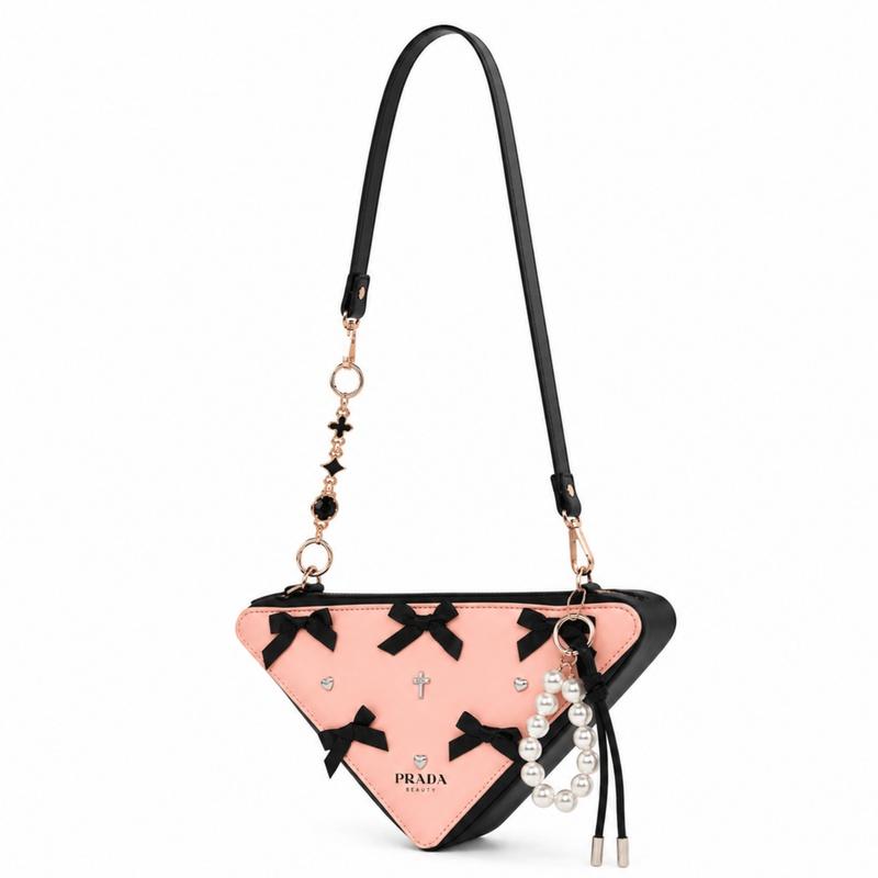 Prada Borsa cosmetica/necessaire [Borsa personalizzata] Farfalla Rosa Perla Ombra Semplice Nicchia Tendenza di Alta Gamma Pendolarismo Farfalla Rosa Perla Ombra