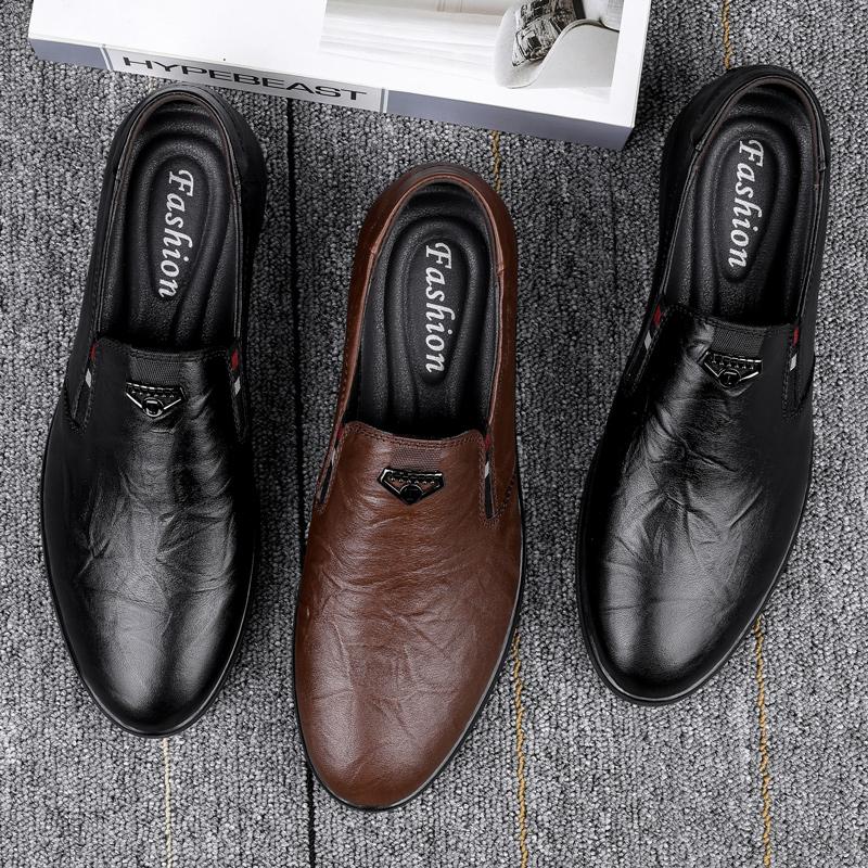 Genuine Leather Men Casual Shoes Luxury Brand 2024 Mens Loafers Moccasins Breathable Slip on Black Driving Shoes Plus Size 37-46