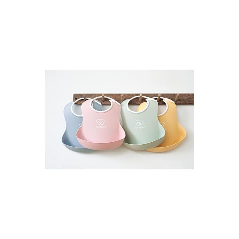 [BabyBjorn] Baby Bib, Powder Pink, One Size Fits All, Infinitely Adjustable Neck Size, Ultra-Lightweight Design (Only 66g) (Silicone-Free)
