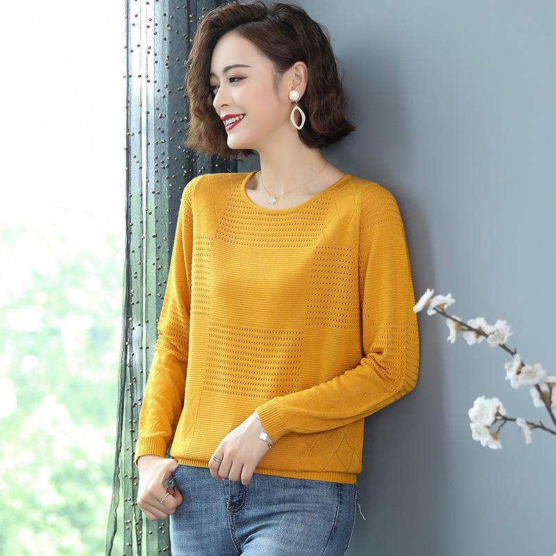 2024 Women's Lightweight Long-Sleeve Knitted Top - Perfect for Early Autumn