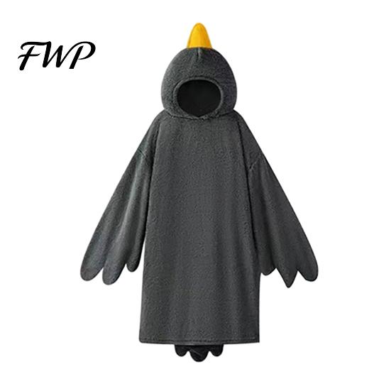 Tuta Intera da Anatra per Bambini Costume Divertente da Oca Bambini Adulti, Pigiama Animale con Cappuccio Pigiama, Coperta Indossabile in Morbido Peluche, Cosplay di Halloween Bambino