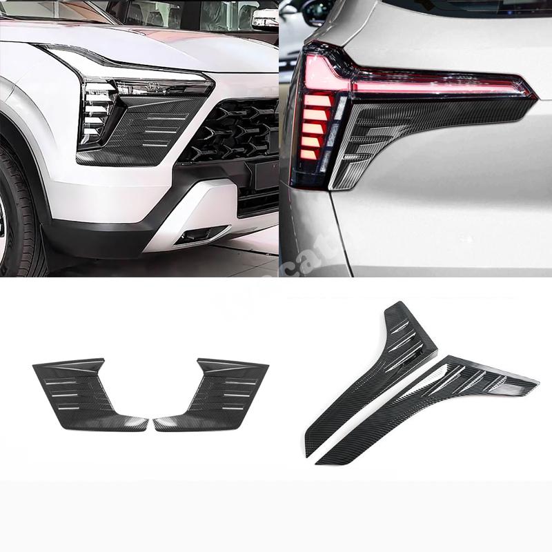 For Mitsubishi Xforce Outlander Sport 2025 2026 Exterior ABS Black Front  Bumper Fender Foglamp  Rear Fog Light  Eyebrow Cover