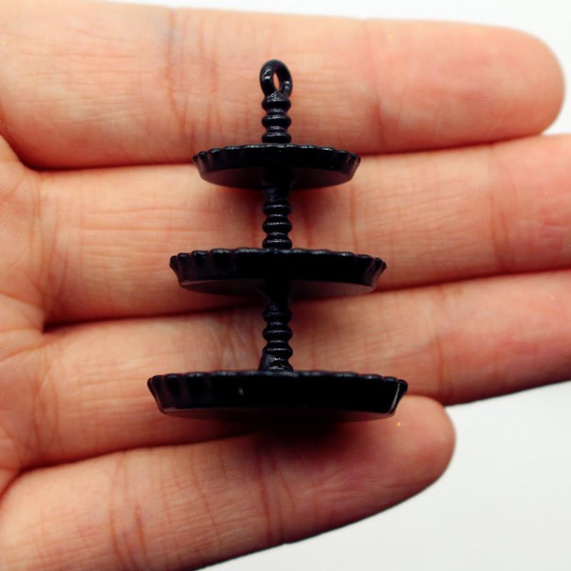 

1Pcs Dollhouse Mini Cake Tray Model Simulation Miniature Cake Stand Ornament Toys Scene Decoration Doll House Accessories чорний