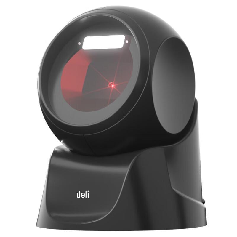 Deli 14963 Black Wireless 1D/2D Desktop Barcode Scanner