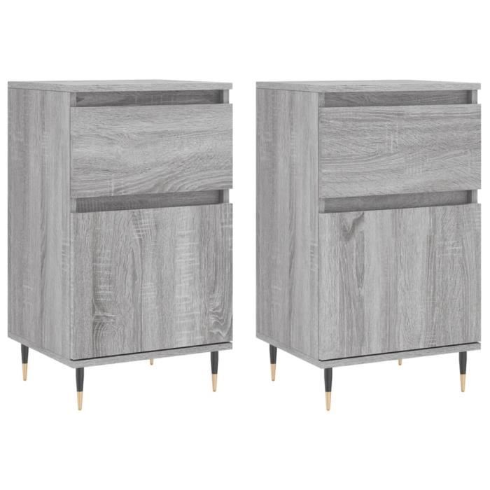 VidaXL Buffets 2 pcs sonoma gris 40x35x70 cm bois d'ingénierie 831145