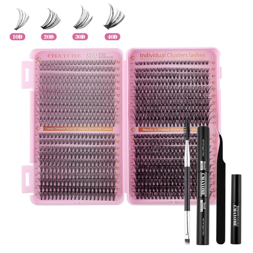 Zestaw 800 Kępek Gęstych Sztucznych Rzęs D-Song 8-18mm DIY Segmentowe Naturalnie Podkręcone Rzęsy