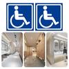Handicap Sticker 4 Pieces Self-Adhesive Waterproof Car Interior Supplies Handicap Bathroom Sign For Bus Parking Restaurant Hotel