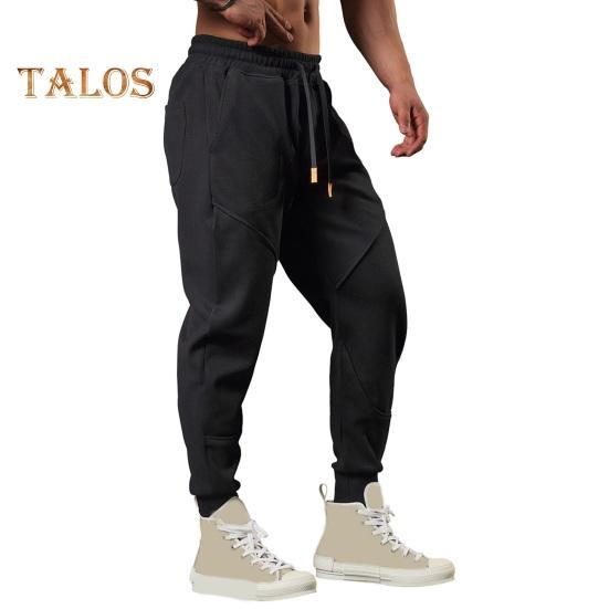 Frühling Herbst Herrenhose Lose Kordelzug Elastische Taille Taschen Knöchelband Einfarbig Patchwork Sporthose Alltagskleidung Haremshose