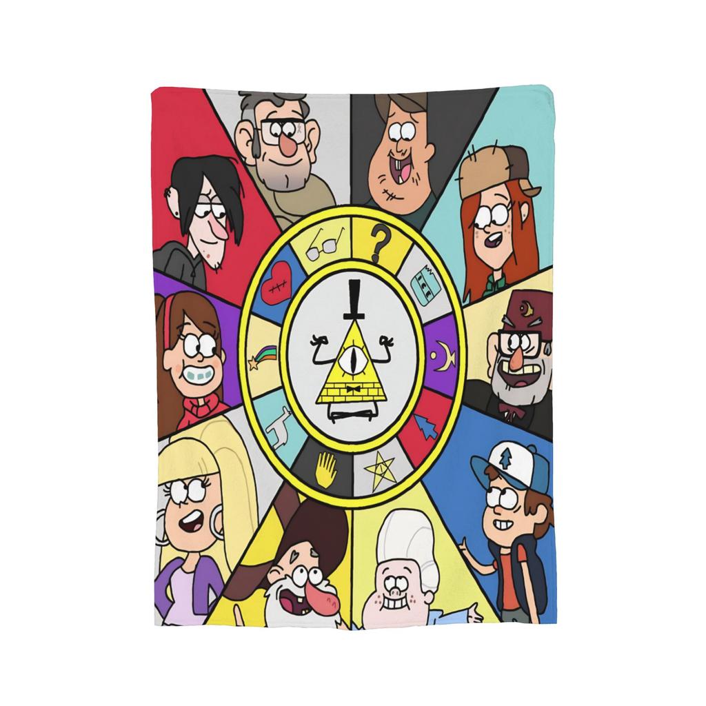Gravitys Falls Fleece Throw Blanket Bill Cipher Mystery Blankets for Bedding Couch Lightweight Thin Plush Thin Quilt,