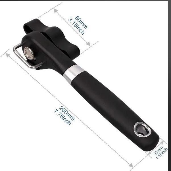 1 STÜCK Schwarz Professionelles Küchenwerkzeug Sicherheit Handbetätigter Dosenöffner Seitenschnitt Easy Grip Manuelles Öffnermesser für Dosendeckel OK 1243