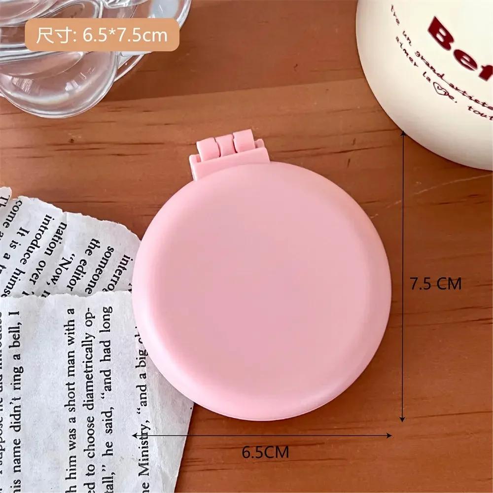 Solid Color Folding Comb with Makeup Mirror Traveling Portable Small Massage Comb Women Girl Air Cushion Hair Brush Styling Tool