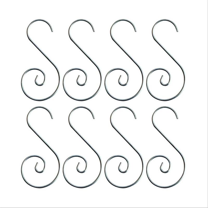 

1 комплект рождественских украшений, S-образный металлический крючок для подвешивания шаров на елку, украшения, аксессуары, крючки серебряный