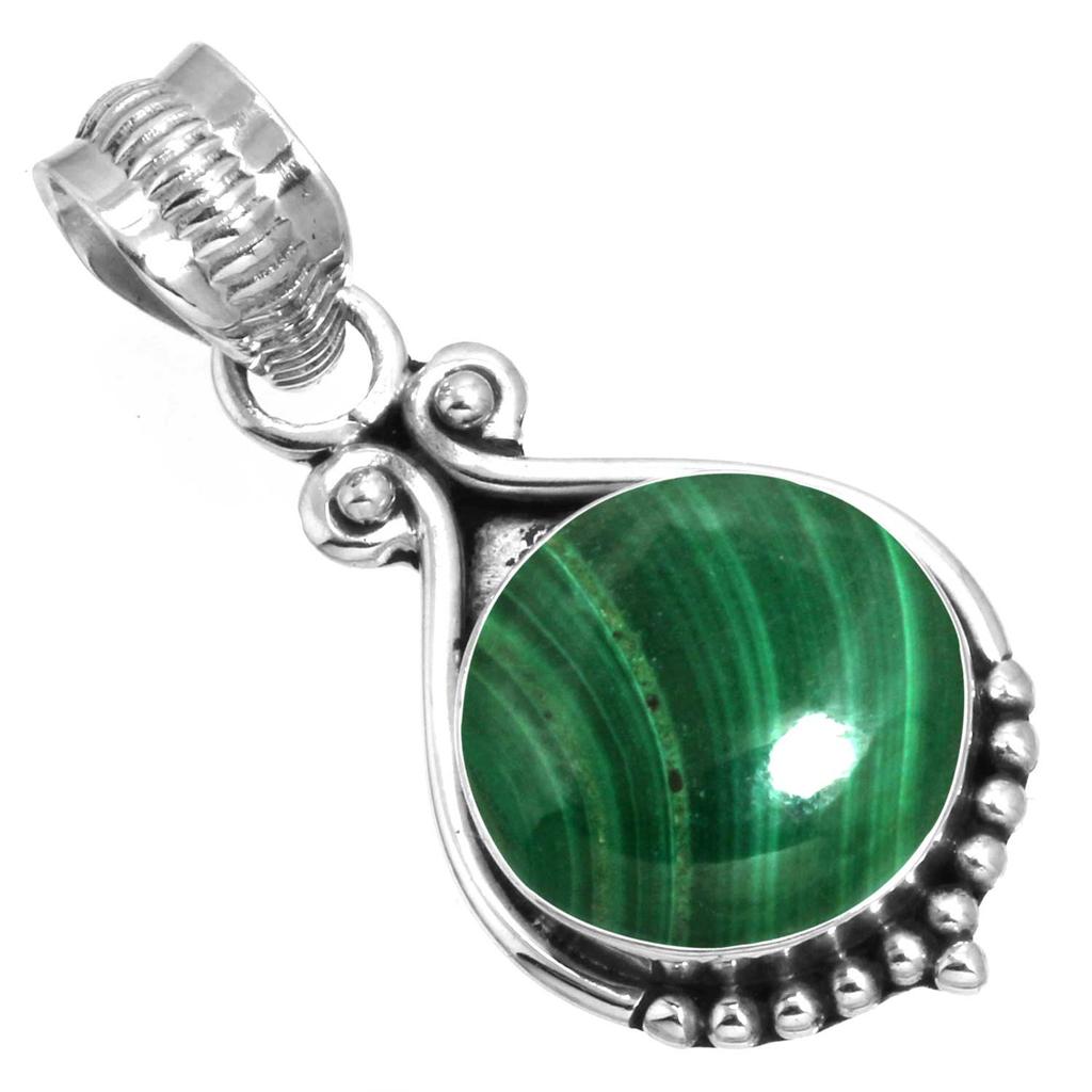 925 Sterling Silver Pendant Women Gemstone Handmade Jewelry Easter Gift Malachite Moonstone Rose Quartz Red Stone Smoky Topaz Tiger Eye Vintage