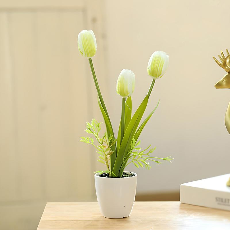 

Искусственный цветок тюльпана, искусственные растения, 3/5/6 голов, пластиковые горшки, цветы бонсай, домашний офис, настольный декор, украшение для свадебной вечеринки