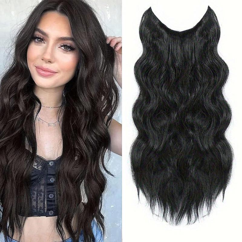 Water ripple fish thread extension wig fiber heat-resistant wig natural and comfortable suitable for daily wear by girls