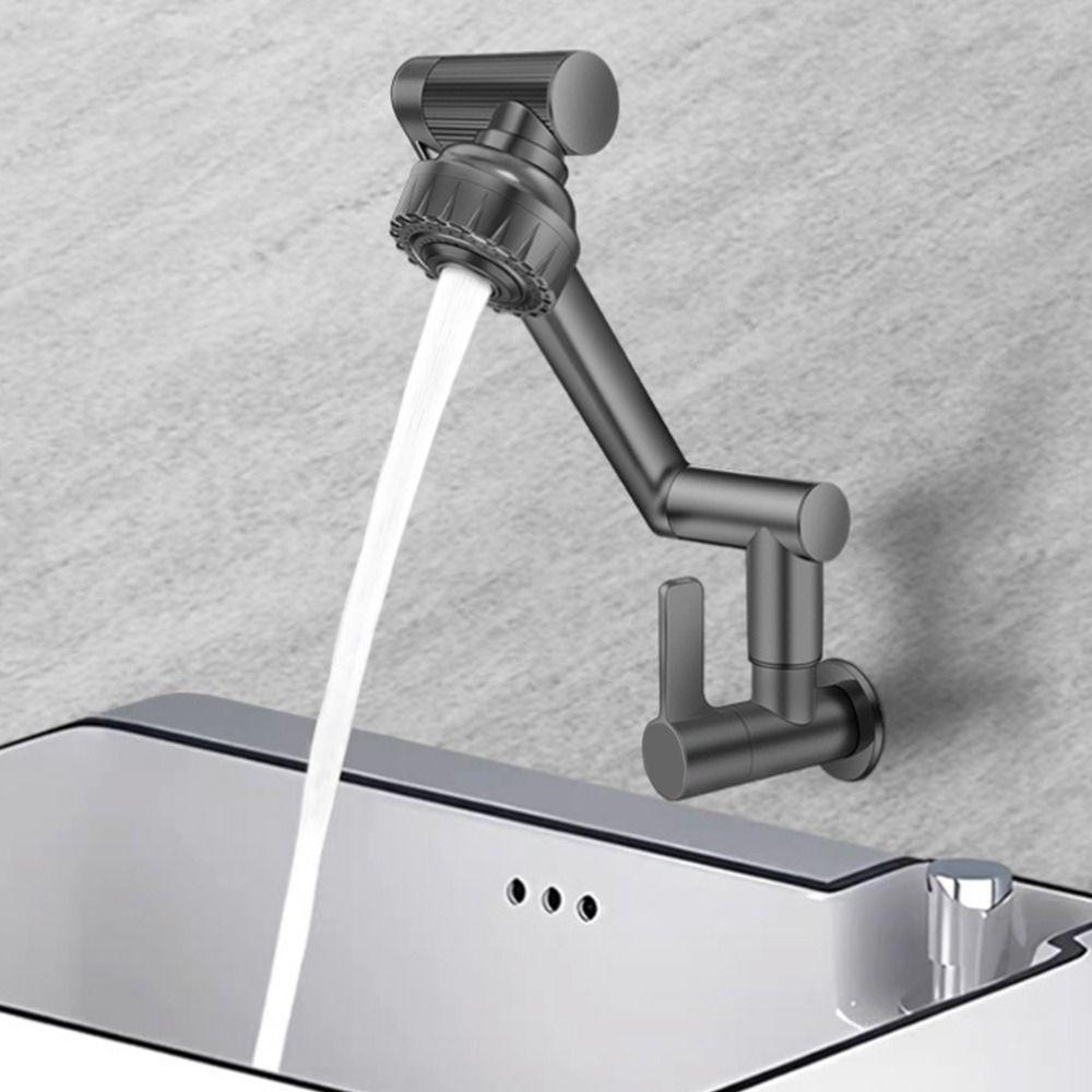 360° Rotating Robotic Arm Faucet Adjustable Flexible 360°Rotating Bibcock Water-Saving High Pressure Dual Mode Faucet