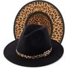Chapeau haut de forme à large bord imprimé léopard populaire double colis mode homme et femme chapeau jazz rétro style européen et américain chapeau de mode