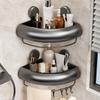 Shower Shelves Suction Cup With Hooks Storage Shower Shelf Corner Wall Rack For Home Bathroom Kitchen Towel Shampoo Body Wash