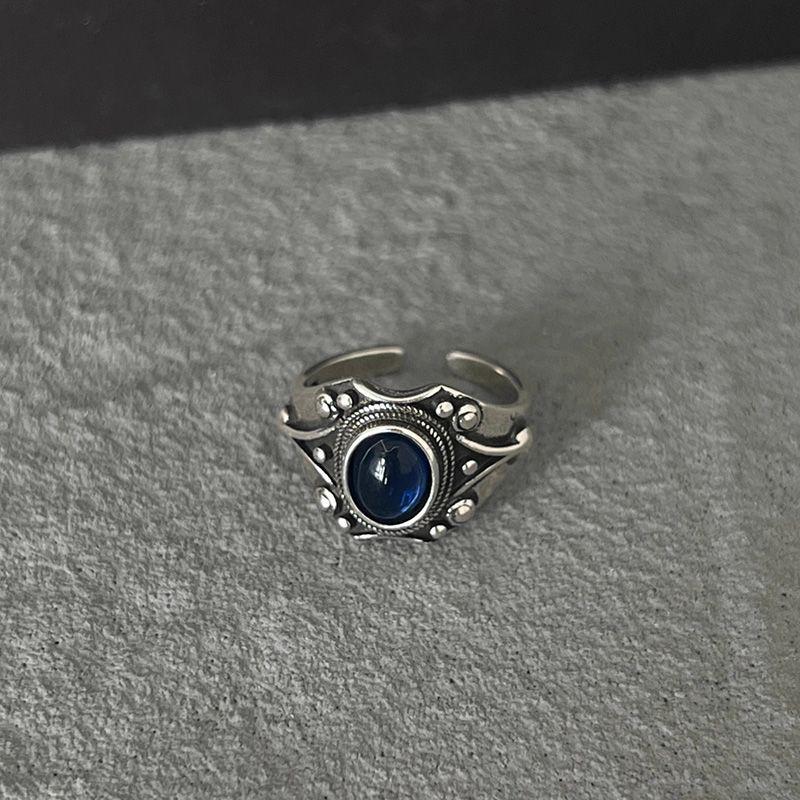 Retro Adjustable 925 Sterling Silver Open Rings - Unisex, Trendy, and Colorfast Niche Design