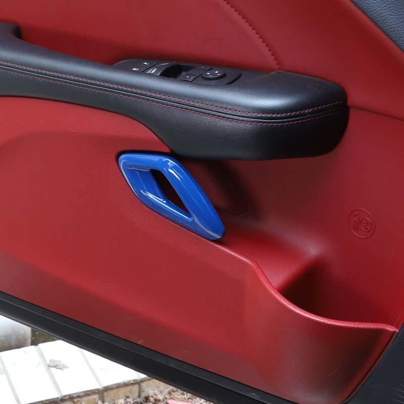 Pegatinas de cubierta decorativa para manija de puerta interior, aptas para Dodge Challenger 2015 Up, accesorios de coche ABS