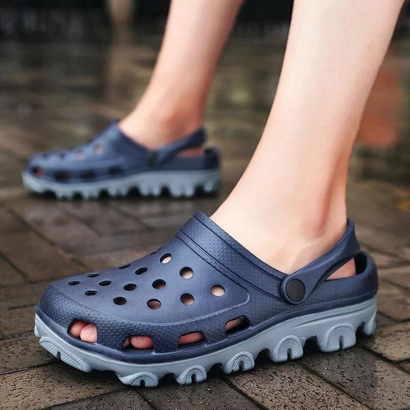 Men Clogs Sandal Shoes Outside Daily Wear Shoes Eva Lightweight Slide Shoes Summertime Sandalias Platform Hombre Women Beach Large Big Size 50