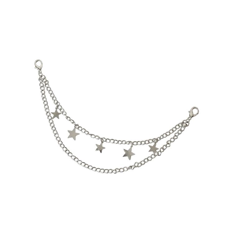 Handbag Charm Accessory Chain with Silver Tone Clip On Clasps and Layered Chain Accent for Commute and Daily Use