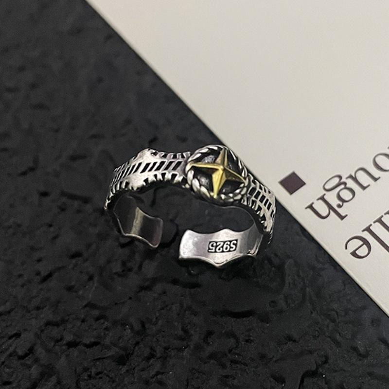 Handmade Open Ring Men s Personality Retro Ring Thai Silver Made Single Ring Jewelry open adjustable