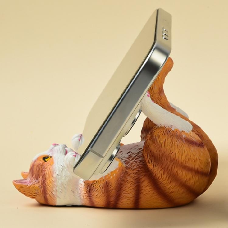 Miniature Cats Resins Statue Desk Organizers Phone Stand Creative Space Saving Decors Cute Functional Home Office Accessories