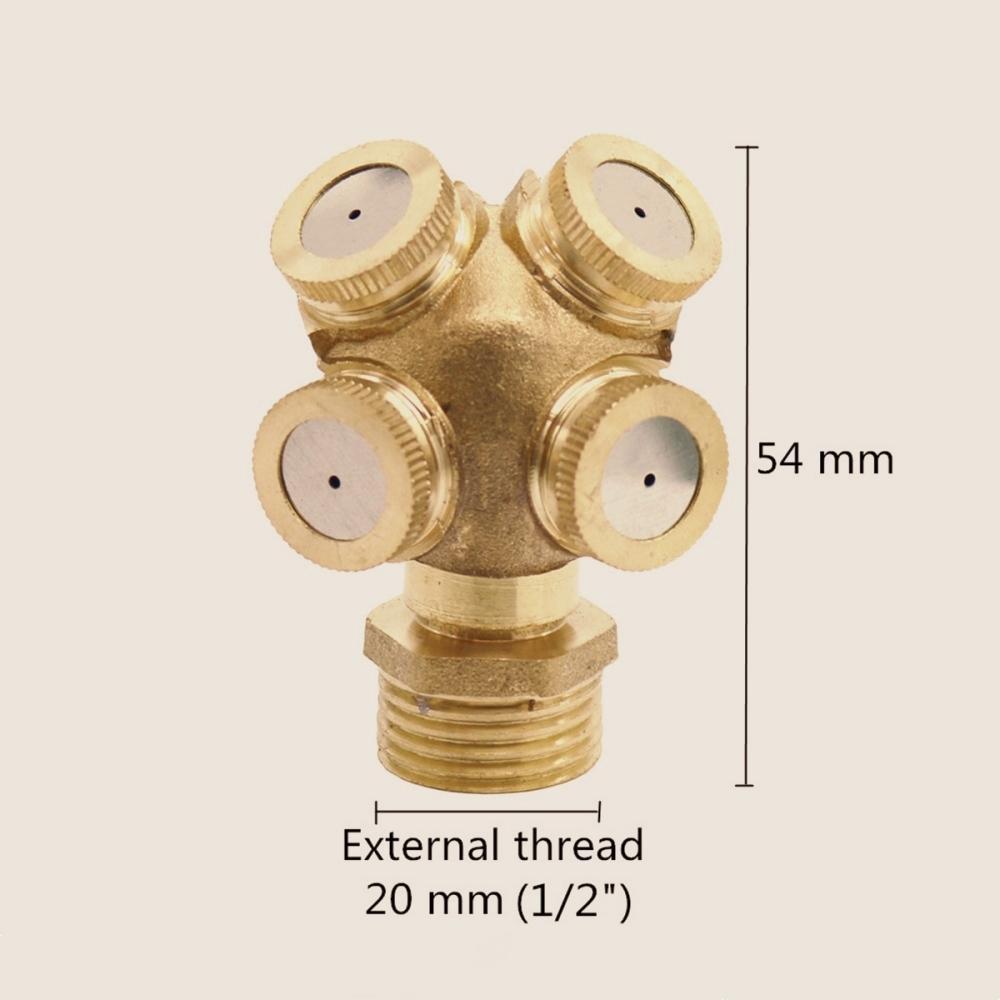 1/4" 1/2" Brass Garden Sprayer Nozzle 1/2/3/4 Hole Orchard Agriculture Irrigation Pesticide Spraying Sprinkler Head with Filter