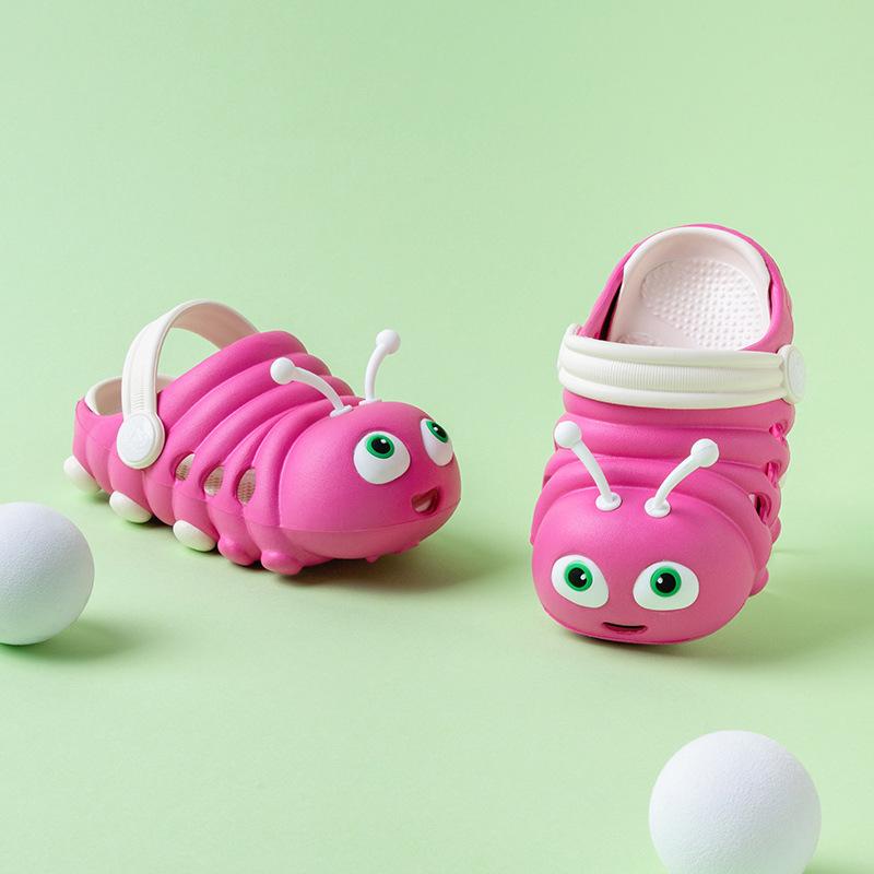Children's Sandals Soft Toe-wrapped Lovely Cartoon Caterpillar EVA Non-slip Cozy Breathable Easy Washing Light Elastic Sandals