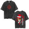 T-shirts Vintage Lavés Anime Hellsing Abraham Van Helsing Vampire Alucard Vêtements pour Hommes T-shirts Manches Courtes Coton Oversize