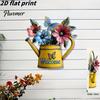 Three Dimensional Wall Ornaments Rustic Metal Watering Can Art, Flower Butterfly Welcome Sign, Farmhouse Home Exterior Decorations Iron Hanging Decor