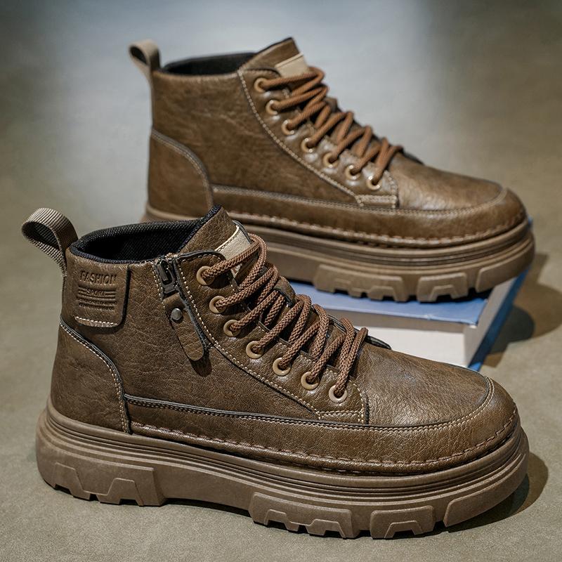 Męskie buty wiosenno-jesienne nowe miękka podeszwa antypoślizgowe buty codzienne moda Joker outdoorowe wysokie buty komfort sportowe buty robocze