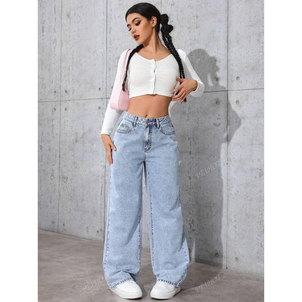 Women's Casual Fashion Striped Floor-Mopping Straight Pants Casual Pants