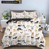 Cartoon Dog King Queen Duvet Cover Lovely Illustrated Pet Puppy bedding set  Animal Quilt Cover 2/3pcs Polyester Comforter Cover