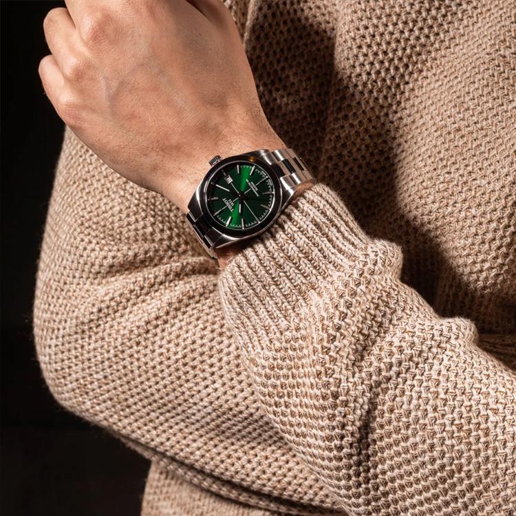 Tissot Collezione Windy Movimento Meccanico Automatico Orologi da Uomo Orologio 40mm Quadrante Verde Cassa in Acciaio Inossidabile T127.407.11.091.01