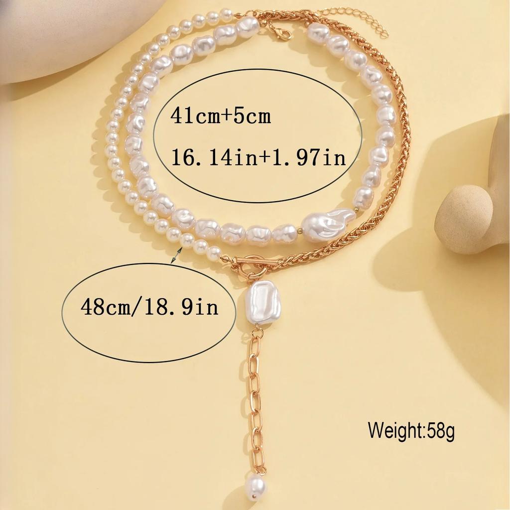 Baroque Imotate Pearl Necklace Minimalist Jewelry Accessory