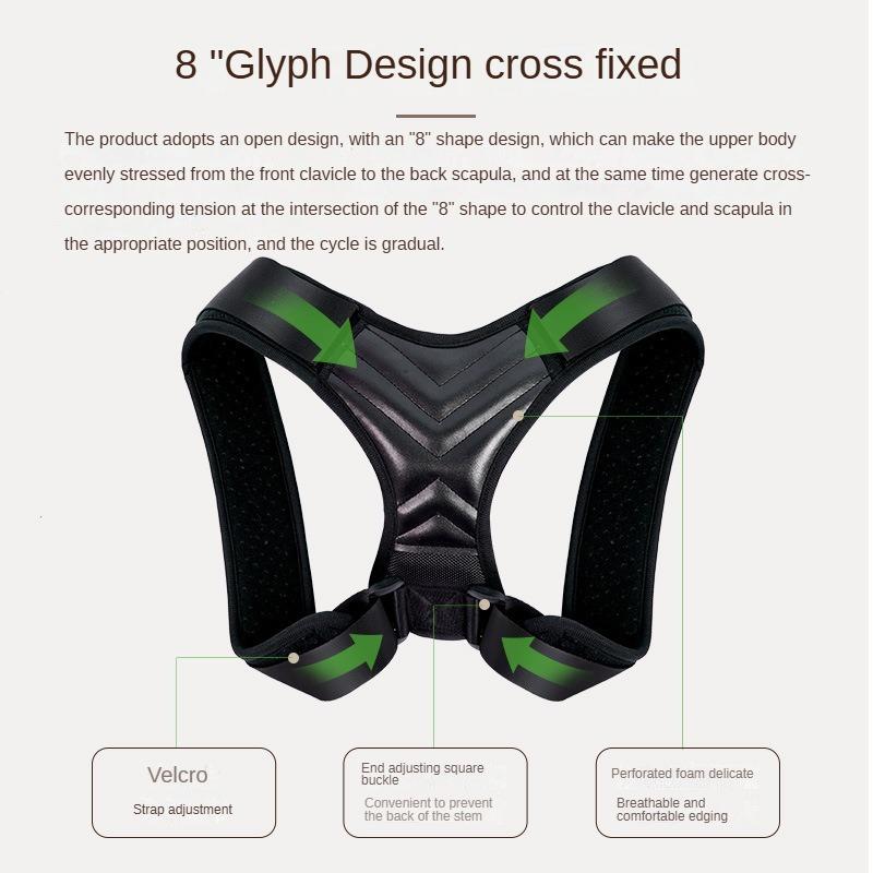 

Регулируемый пояс для коррекции осанки спины и плеч, поддержка позвоночника, изменение формы вашего тела, домашний офис, спорт, верхняя часть спины, шейный бандаж L чёрный